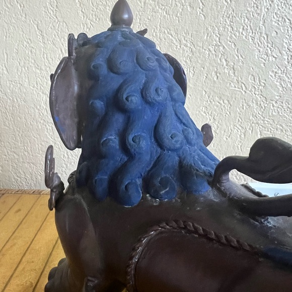 Bronze 18th century foo dogs the Paul lapis - Picture 5 of 16